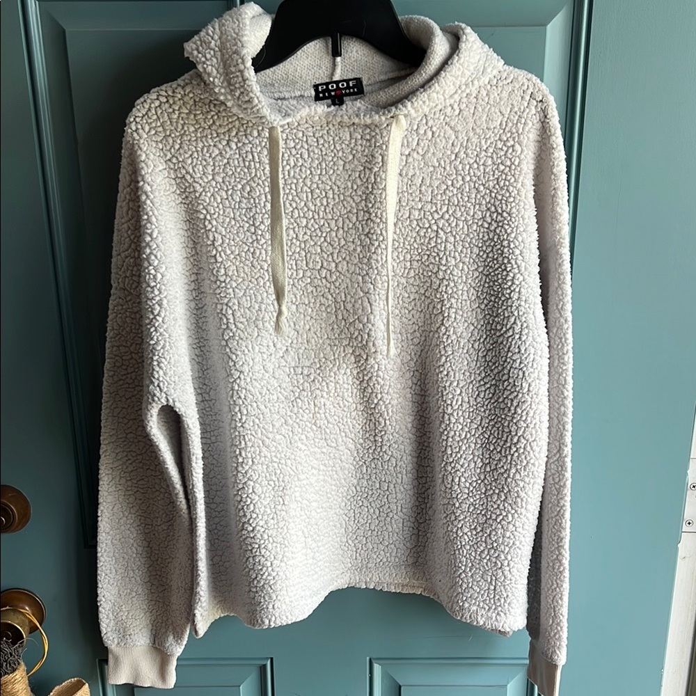 Poof! White Cowl Neck Sweater